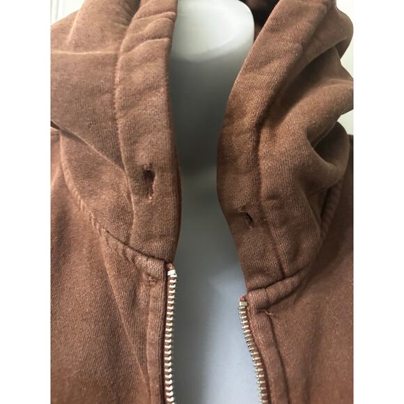 Brandy Melville Casual Brown Zip Hoodie – Cozy Streetwear - Picture 4 of 6